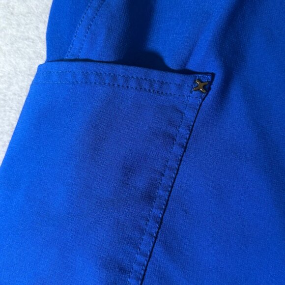 Cherokee Iflex Womens Mock Wrap Scrub Top Medium Royal Blue CK680 Stretch Fabric - Picture 7 of 7